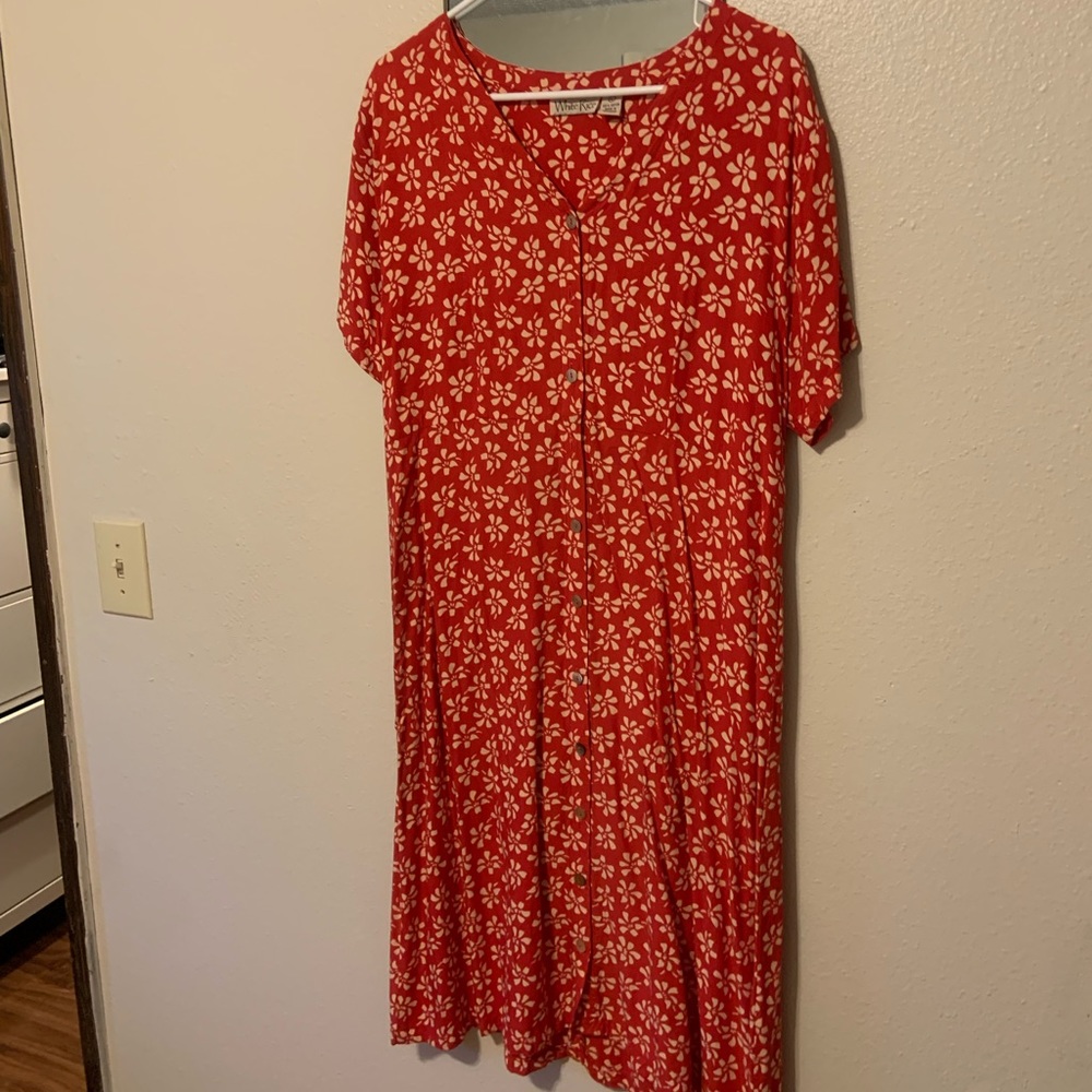 ❣️❣️Vintage White Rice Red Floral Summer Dress❣️❣️